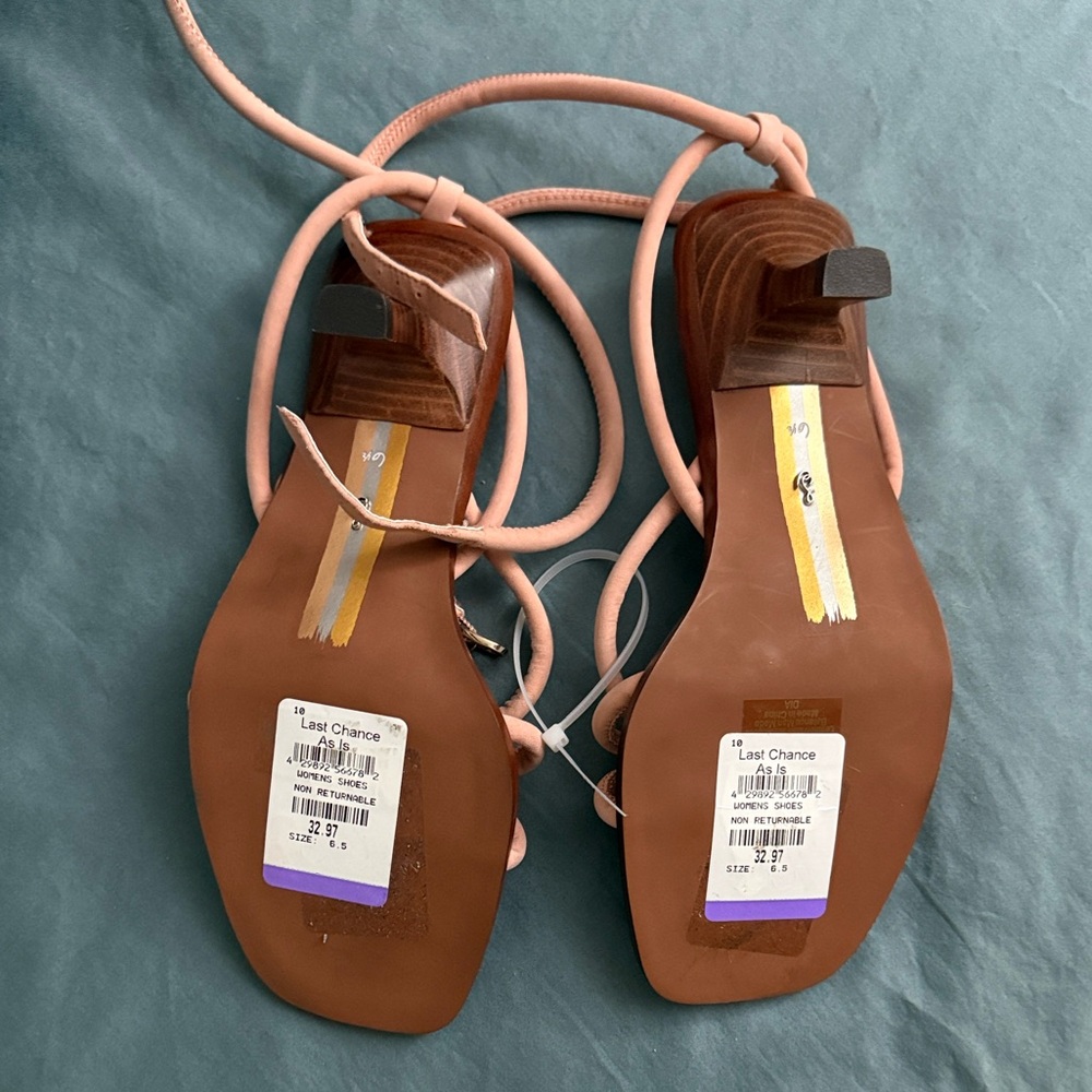 Sam Edelman Blush Leather Ankle Strap Sandals - Picture 3 of 4